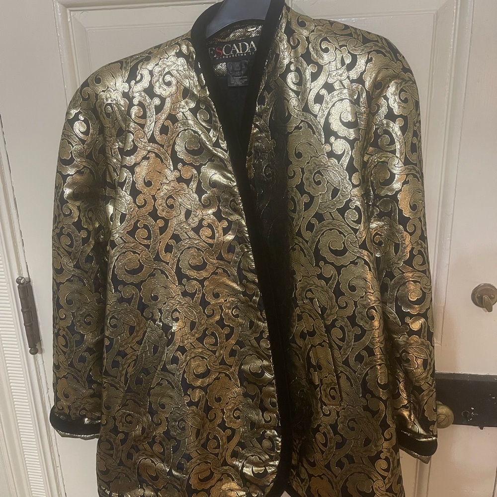 Escada Ornate Gold and Black dress coat